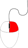 Ratón con el botón derecho marcado en rojo
