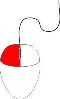 Ratón con el botón izquierdo marcado en rojo