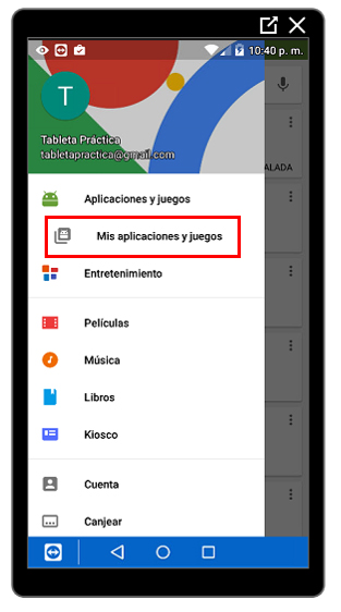 Opción Mis Aplicaciones